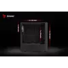 Arvuti korpus SAVIO Noctis Flow — kuubikujuline, Mini‑ITX/Micro‑ATX/ATX, 3x120 mm ees, 1x120 mm taga, 2x3,5 tolli + 3x2,5 tolli pesad, karastatud klaas