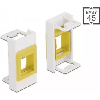 Keystone'i hoidik DeLOCK Easy 45 moodul 22,5 x 45 mm valge kollane