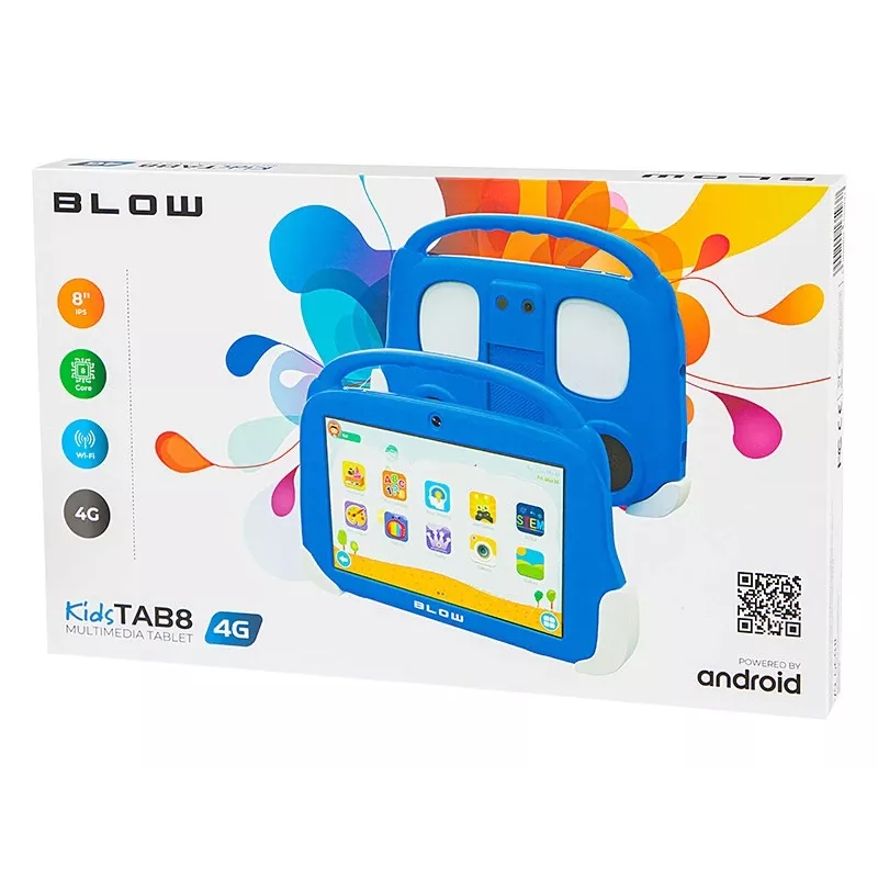 Tahvelarvuti BLOW KidsTAB8 8-tolline IPS HD Android 12, 1,6 GHz kaheksatuumaline T606, 4 GB RAM, 64 GB, LTE, MicroSD