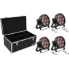LED põrandavalgustite komplekt EUROLITE SLS-7 HCL 4x koos transpordikohvriga TDV-1
