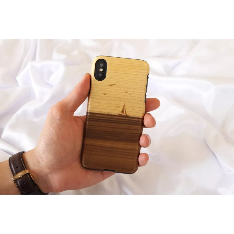 man and wood nutitelefoni ümbris iPhone X/XS jaoks — mudel mare, must