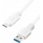 Logilink - USB-kaabel - USB-tüüp A (M) USB-C-le (M) pööratav - USB 3.2 Gen 1 - 3 A - 15 cm - valge (CU0172)