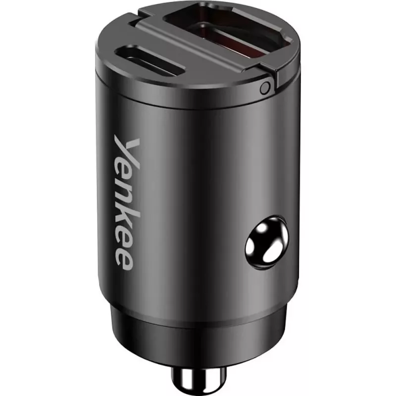 Autolaadija YENKEE CAR 02 Power Delivery 30W USB-A ja USB-C portidega