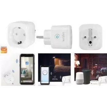 Nutikas Wi‑Fi pistikupesa LOGILINK SH0101 valge – kaugjuhtimisega sisse/välja, rakenduse juhtimine, üks pistikupesa