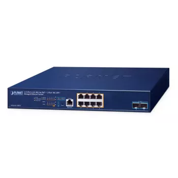 PLANET Layer 3 - 8-Port 2.5GBASE-T Hallatav L3 2.5G Ethernet (100/1000/2500) Power over Ethernet (PoE) 1U Sinine (MGS-6311-8P2X)
