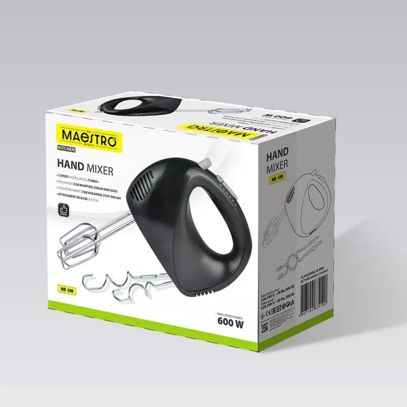 Käsisegisti Maestro MR-500, must — käsisegisti, mudel MR-500