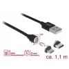USB-kaabel DeLOCK 85723 USB 2.0 1,1 m USB A USB-C/Mikro-USB-B must