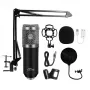 PC mikrofon MEDIA-TECH MT397S — juhtmega, XLR-sisend, 20–20000 Hz, 150 Ω, -32 dB, 2,4 m kaabel, lauaalus, must