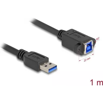 DeLOCK USB-kaabel USB A-tüüpi isane – USB B-tüüpi emane 1m must