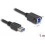DeLOCK USB-kaabel USB A-tüüpi isane – USB B-tüüpi emane 1m must
