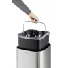 Ristkülikukujuline prügikast Durable NO TOUCH 35L roostevaba teras must hõbedane