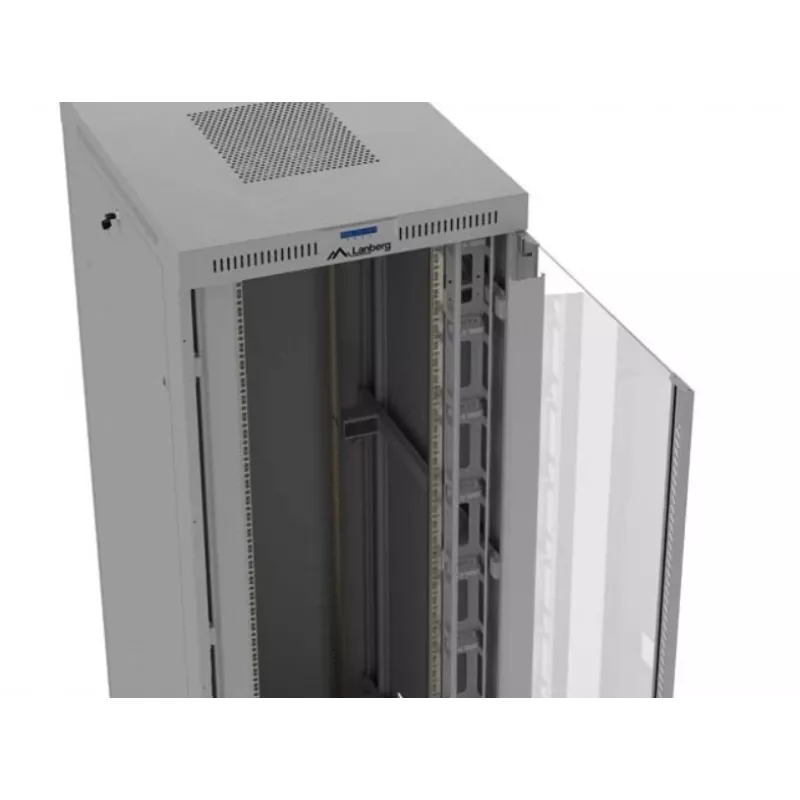 Rack cabinet LANBERG FF01-8047-12SL 47U 800x1000 mm hall, esi- ja tagaklaasukste ning LCD-paneeli ruumiga