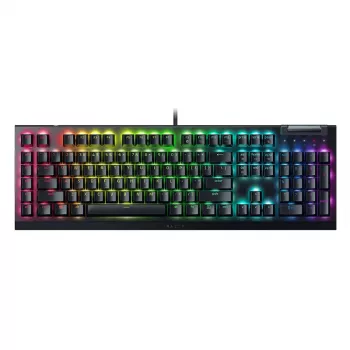 Razer BlackWidow V4 X mehaaniline mänguklaviatuur, Yellow Switch, USA paigutus, juhtmega, must