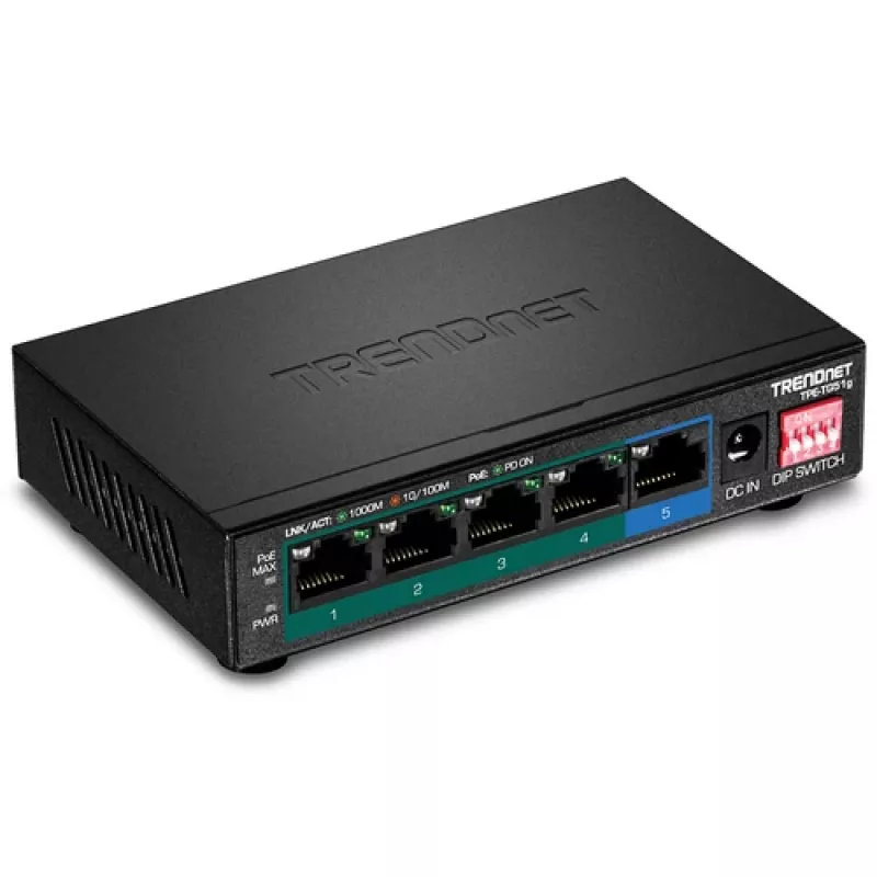 TRENDNET 5-Pordiline Gigabit PoE+ lüliti 60W