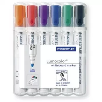 Marker Staedtler Lumocolor Valgeboard 351 6 tk kuulotsaga ots