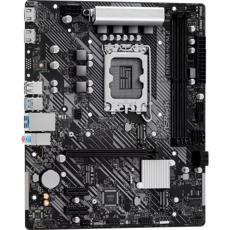 ASRock B760M-H2/M.2 DDR5 LGA1700 Micro-ATX emaplaat
