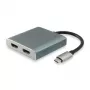 Equip USB Type C 2x HDMI emane adapter, 3.2 Gen 1 (3.1 Gen 1), USB Type-C, HDMI väljund, 4096 x 2160 pikslit