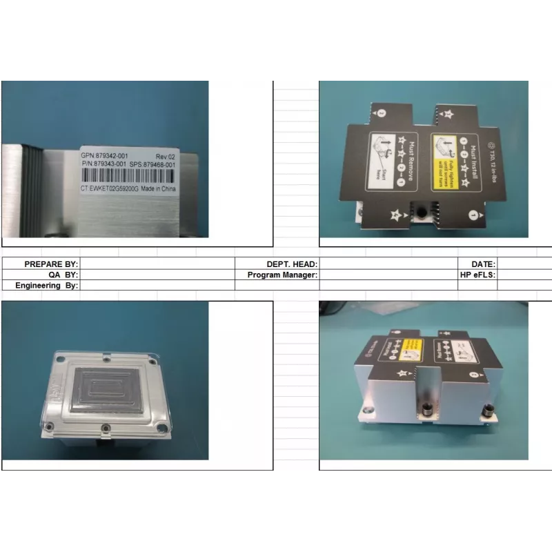 HP ML350 GEN10 Kruviga jahutusradiaator (879468-001)