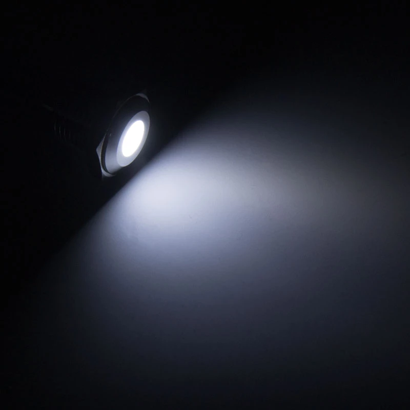 Valgustatud vandaalikindel surunupp Lamptron LAMP-SW2004-H, must polükarbonaat, valge täpp