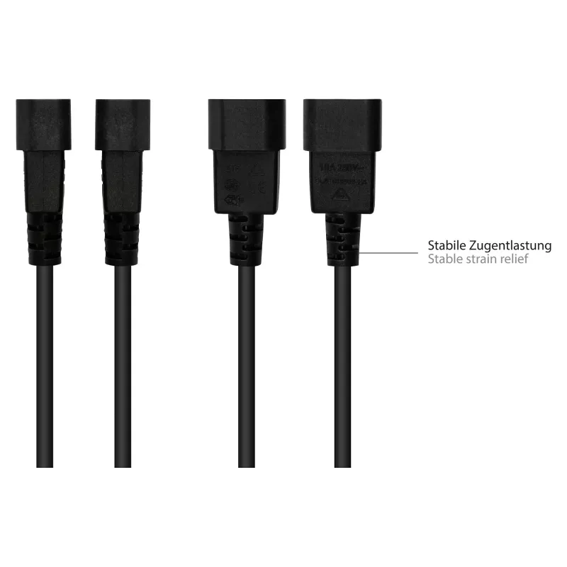 Good Connections IEC-seadme-kuumatingimustes-seade C14 kuni C15 must 5m
