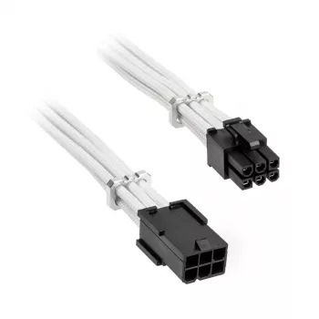 PCIe 6-kontaktiline pikenduskaabel BITFENIX Alchemy 45 cm valge ümbrisega