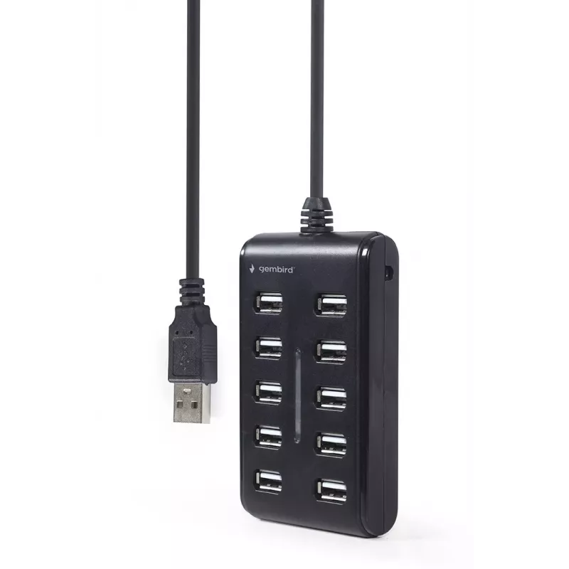 USB-jaotur Gembird UHB-U2P10P-01 — 10-pordiline USB 2.0 jaotur