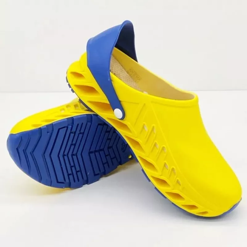 Scholl Evoflex - kollased unisex puukingad, suurus 38
