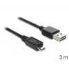 USB-kaabel DeLOCK EASY-USB 2.0-A - USB 2.0 micro-B 3m
