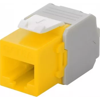 Wentronic Goobay CAT 6a KeyStone RJ45 Jack, varjestamata, 500 MHz, kollakasvalge (90691)