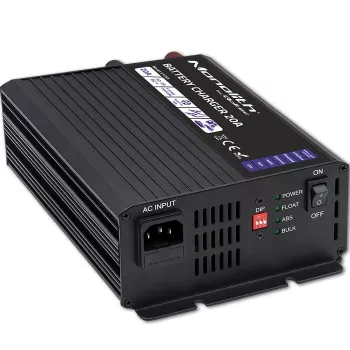 Laadija QOLTEC Monolith 20A 12V LiFePO4, AGM, GEL, SLA akudele