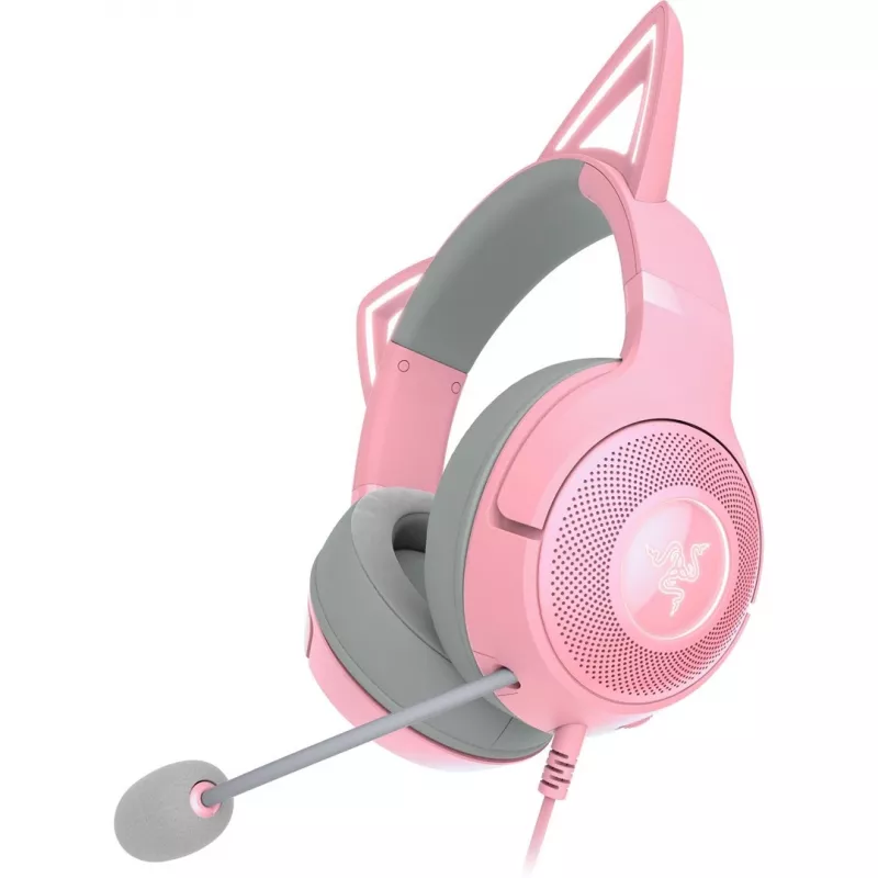 Juhtmega kõrvaklapid Razer RZ04-04730200-R3M1 — ümberkõrvaklapid, 1,3 m kaabel, 353 g, roosa
