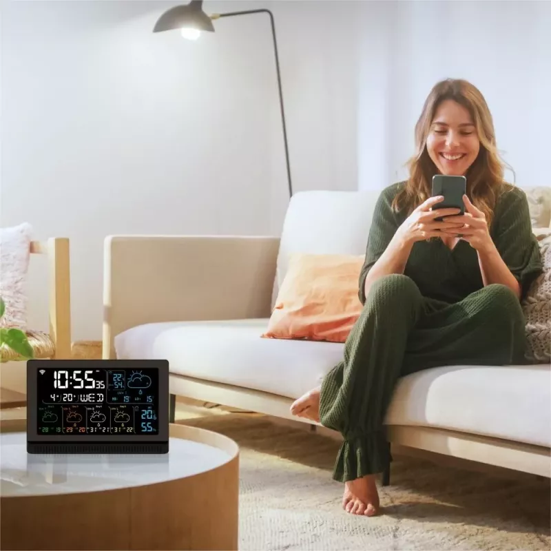 Nutikõlar MANTA MTO200B Windy Must — Bluetooth ja Wi‑Fi juhtmevaba heli, häälassistendi tugi