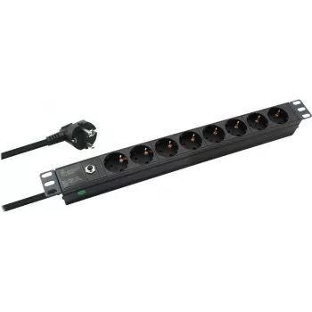 Pistikupesade liist helos PROFESSIONAL 19-tolline rack-kinnitus, 8 pistikupesa, 2,0 m kaabel