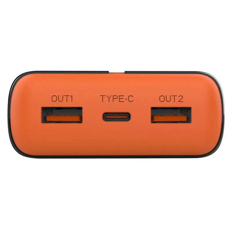 TRACER EnerGen 20000 mAh akupank, Power Delivery 20W, USB-C sisend, 2×USB-A väljundit, toetab 3 seadet, oranž