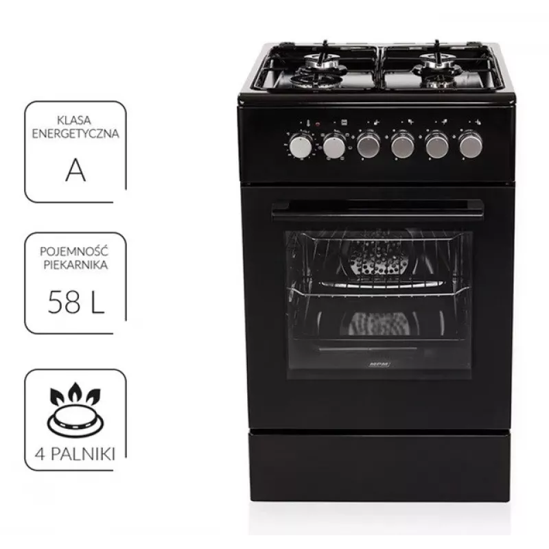 MPM MPM-56-KGM-12B gaasi-/elektripliit Must