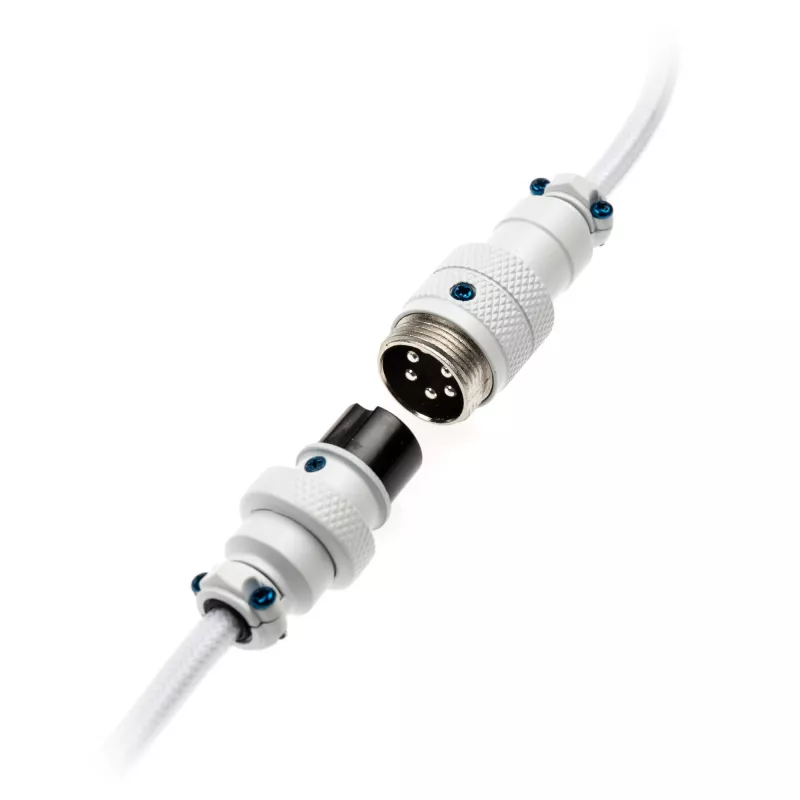 Spiraalne USB-kaabel Ducky Valge Edition DACOC2-WHT1, eemaldatav, valge spiraaldisain