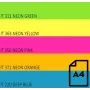 Värviline neoonpaber Double A, 75g, A4, 100 lehte, Rainbow 4, 5 neoonvärvi