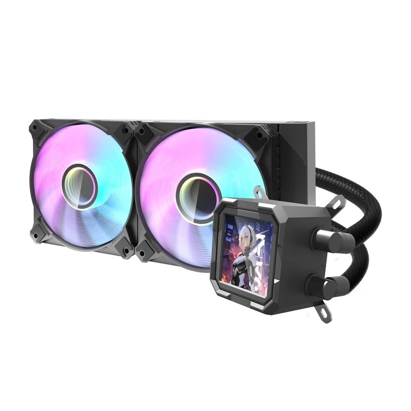 Darkflash DV240S täisintegreeritud vedelikjahutus protsessorile, 120 mm ventilaatorid, must, toetab LGA1700/AM5 ja muid sokleid