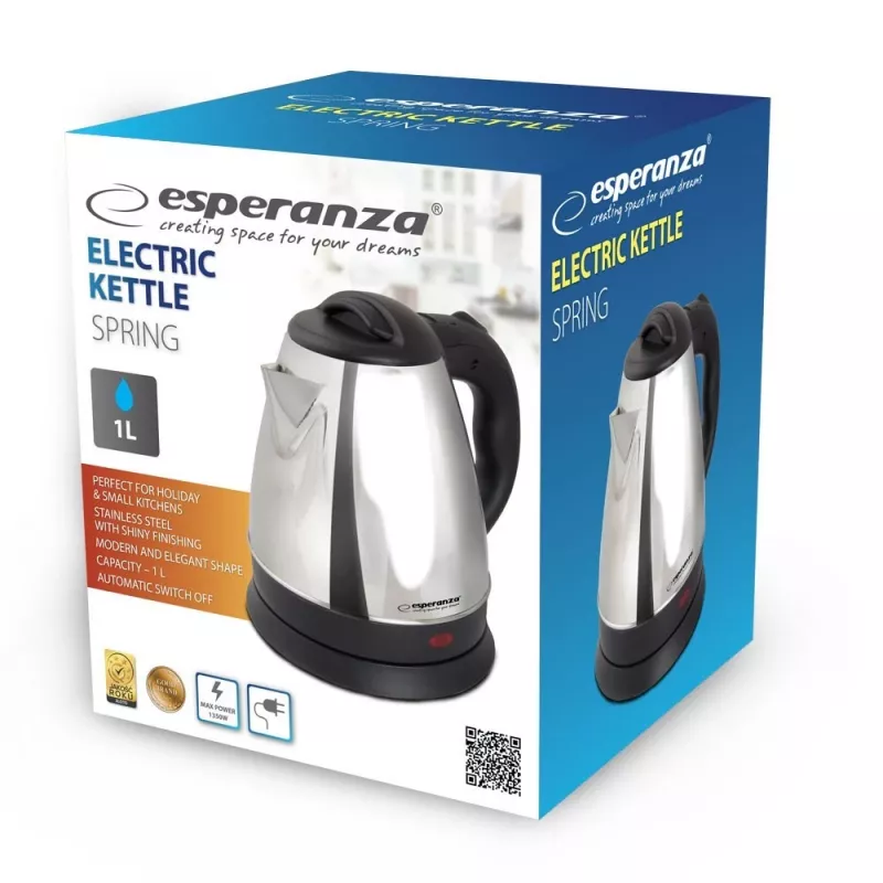 Esperanza EKK116X Elektriline veekeetja 1 L 1350 W Roostevaba teras