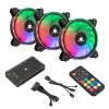 Korpuseventilaatori komplekt White Shark Nebula-2 Must — ARGB 120 mm ventilaatorid (komplekt)
