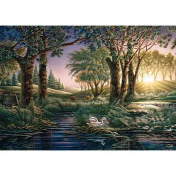Jigsaw Puzzle schmidt spiele Terry Redlin ’Morning Magic at the Pond’ — 1000 tükki