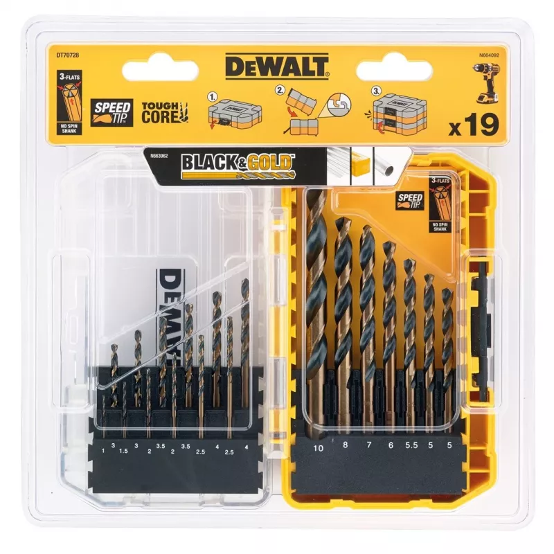 DeWalt puuriterade komplekt DT70728 28-osaline suure vastupidavusega puuri- ja kruvikeeramisotsikud