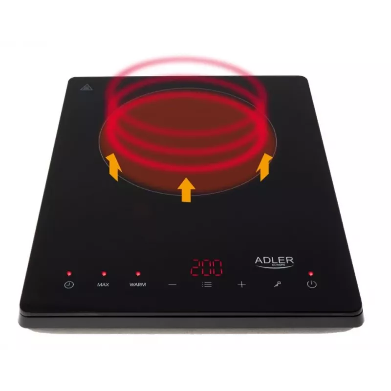 Adler AD 6513 pliit Must Tööpinnal kasutamiseks 29 cm Tsoon Induktsioonpliit 1 tsooni