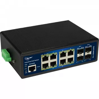 ALLNET tööstuslik PoE kommutaator ALL-SGI8112PMJ 8+4 pordiga