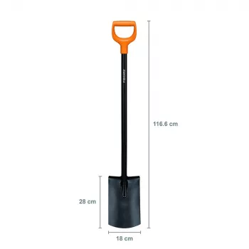 Labidas Fiskars 131403 — Fiskarsi aialabidas mudel 131403, terasest tera, puidust käepide