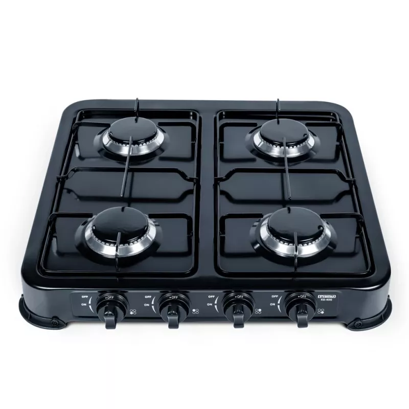 Gaasipliit PROMIS KG400C, 4 tsooni, pöörlevad esijuhtnupud, LPG, metallist pealispind, tööpinnal