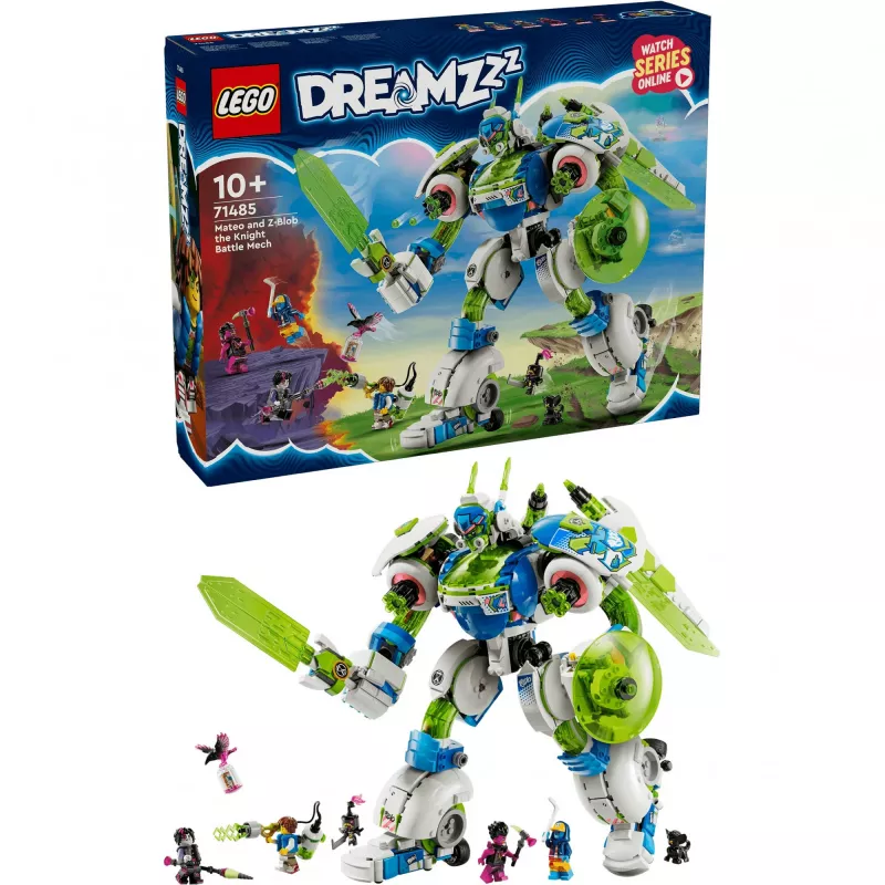 Ehitusmänguasi LEGO Mateo ja Z-Blobi rüütlimecha komplekt 71485 — minifiguur ja ehitatav mecha mängukomplekt