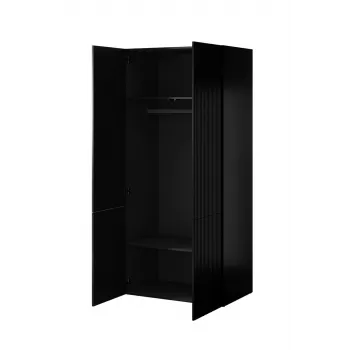 Riidekapp cama meble PAFOS 2D 90×55.5×198.5 cm must matt — 2 riiulit