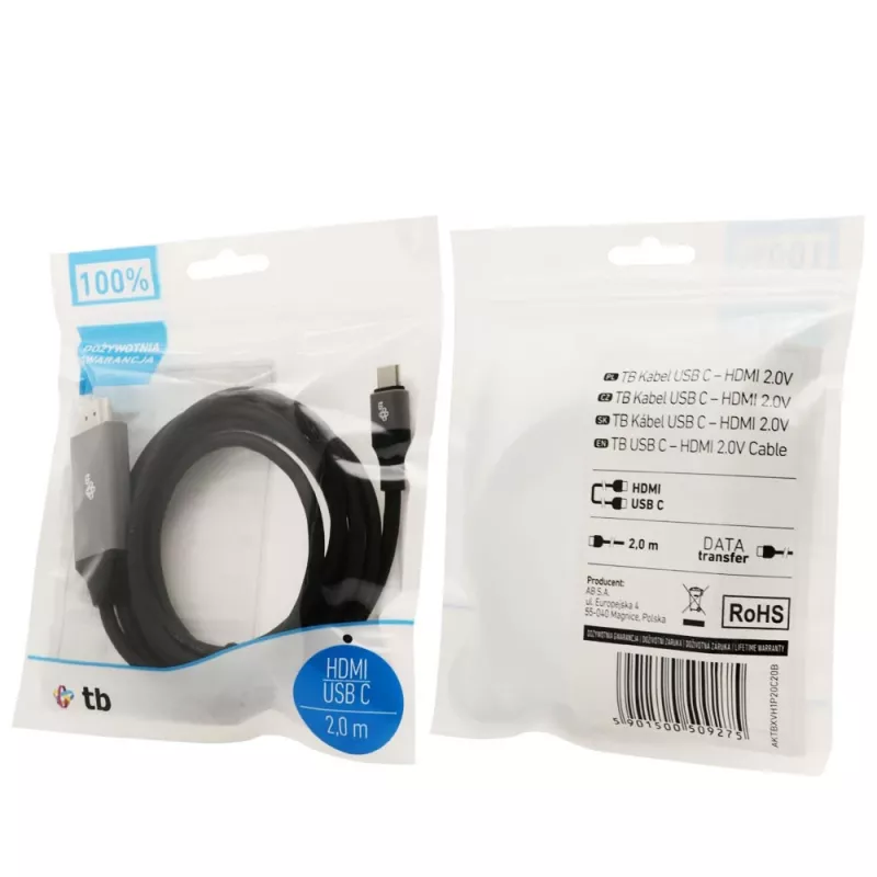 TB kaabel HDMI 2.0V - USB 3.1 Type C (AKTBXVH1P20C20B)