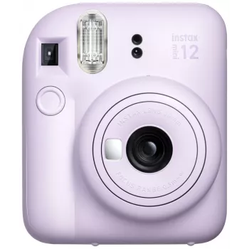 Kiirkaamera Fujifilm Instax Mini 12 lilla — pilt 86×54 mm, film 62×46 mm, 60 mm fookuskaugus